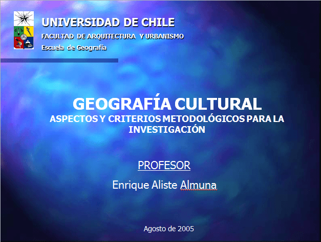 Plantilla Universidad de Chile - Geografía